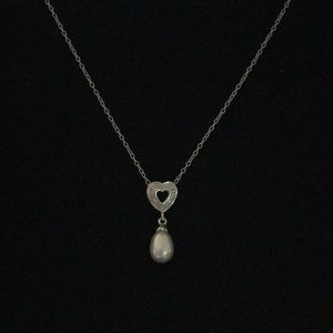 Sterling Silver Heart w/Pearl Pendant